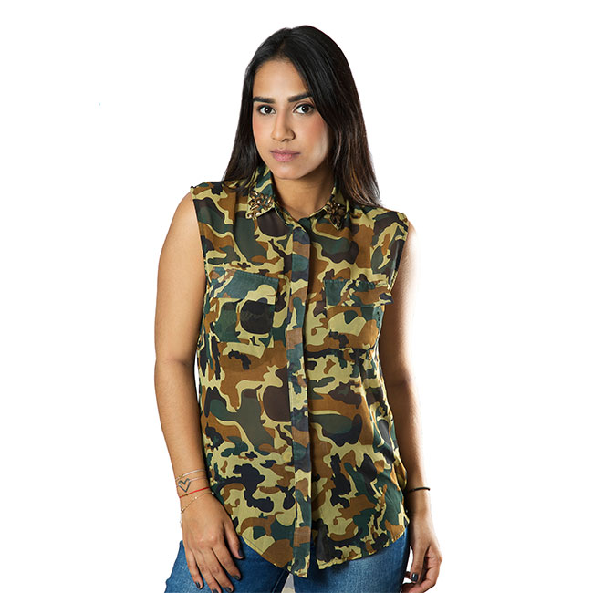 Blusa estampado militar