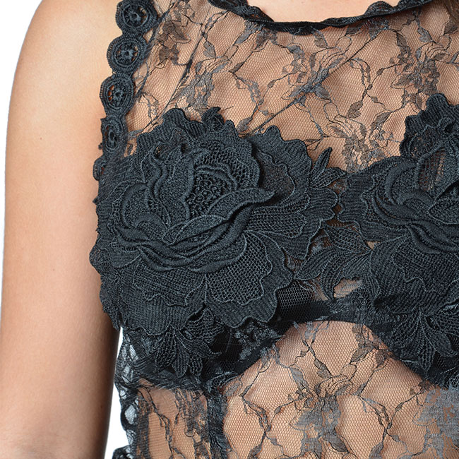 Blusa negra transparente